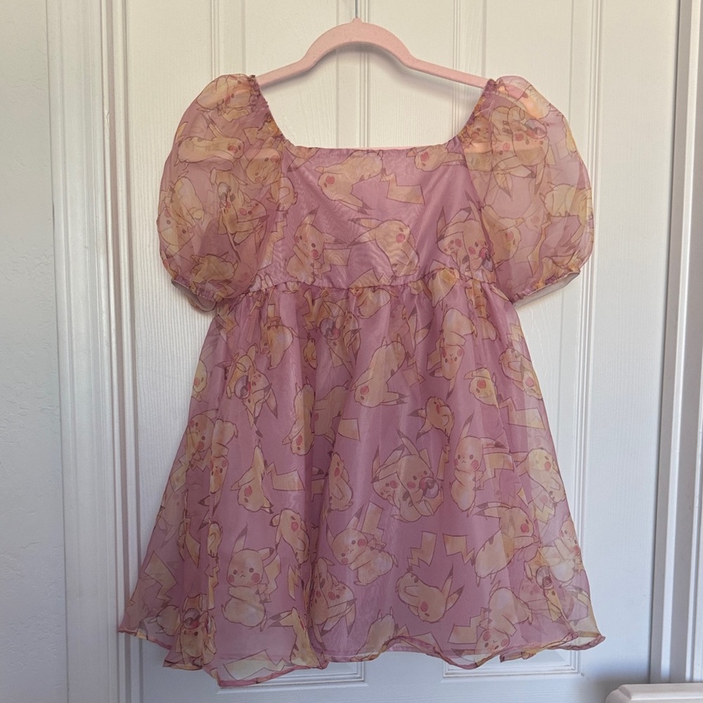 Pokemon Pikachu Sheer Pink Blouse